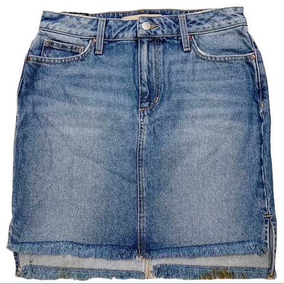 Joe’s Jeans Vivien High Low Frayed Hem Light Wash Jean Skirt New w/ Tags Sz 27 - Picture 5 of 12